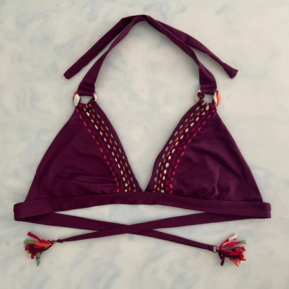 Rebecca Virtue Purple Triangle Bikini Top
